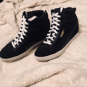 Puma high top wedge sneakers